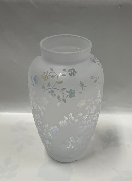 Frosted Iridescent- Glass Vase