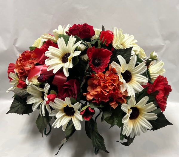 Artificial Stone Saddle -Red, Ivory and Rust