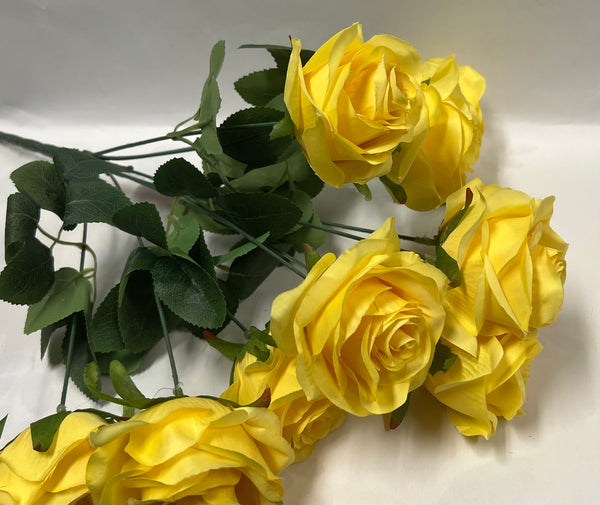 Artificial Rose Bush -Yellow