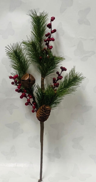 Christmas Cabin With Bell Pick