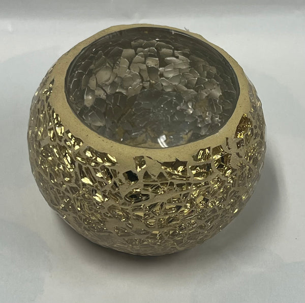 Gold Mosaic Candle Holder -Small