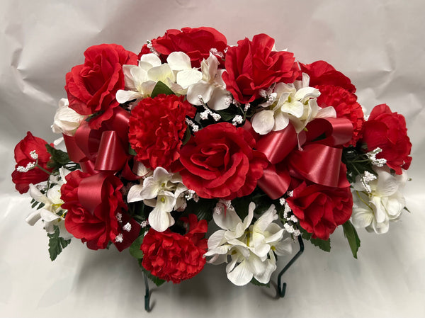 Artificial Stone Saddle -Red and Ivory