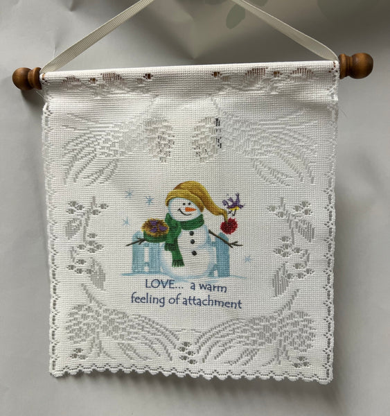 Snowbirds Love -Small Lace Wall Hanging