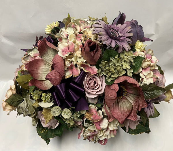 Artificial Stone Saddle- Mauve, Dusty Rose, Cream and Sage Green