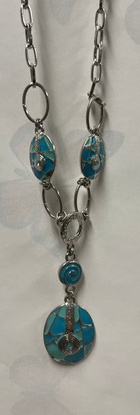 Artizan Necklace/ Earring Set -Blue and Silver