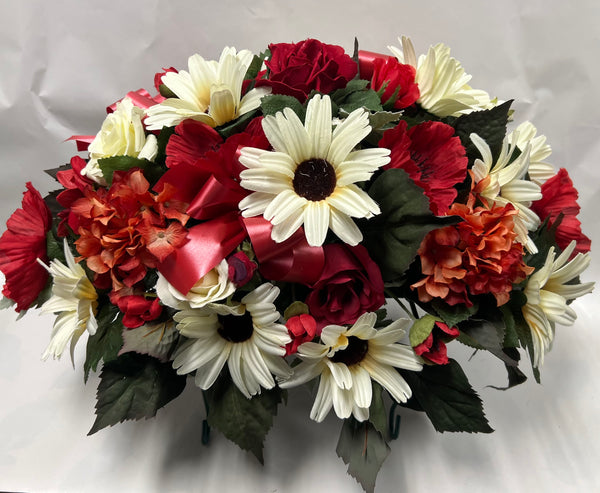 Artificial Stone Saddle -Red, Ivory and Rust