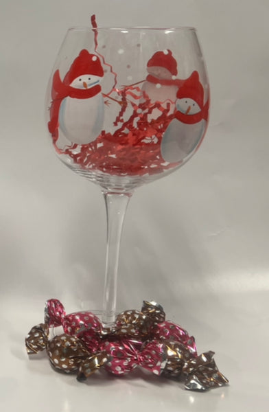 Christmas Wine Glass- Hostess Gift