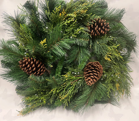 Cedar/ Pine Wreath with Pinecones