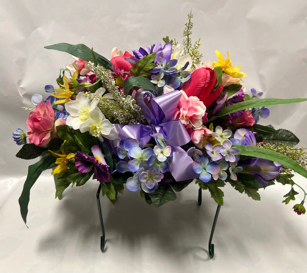 Artificial Stone Saddle- Mauve, Hot Pink, Periwinkle, Yellow, Peach and White