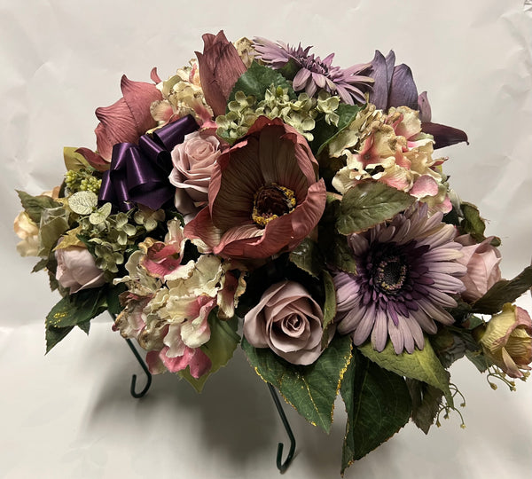 Artificial Stone Saddle- Mauve, Dusty Rose, Cream and Sage Green