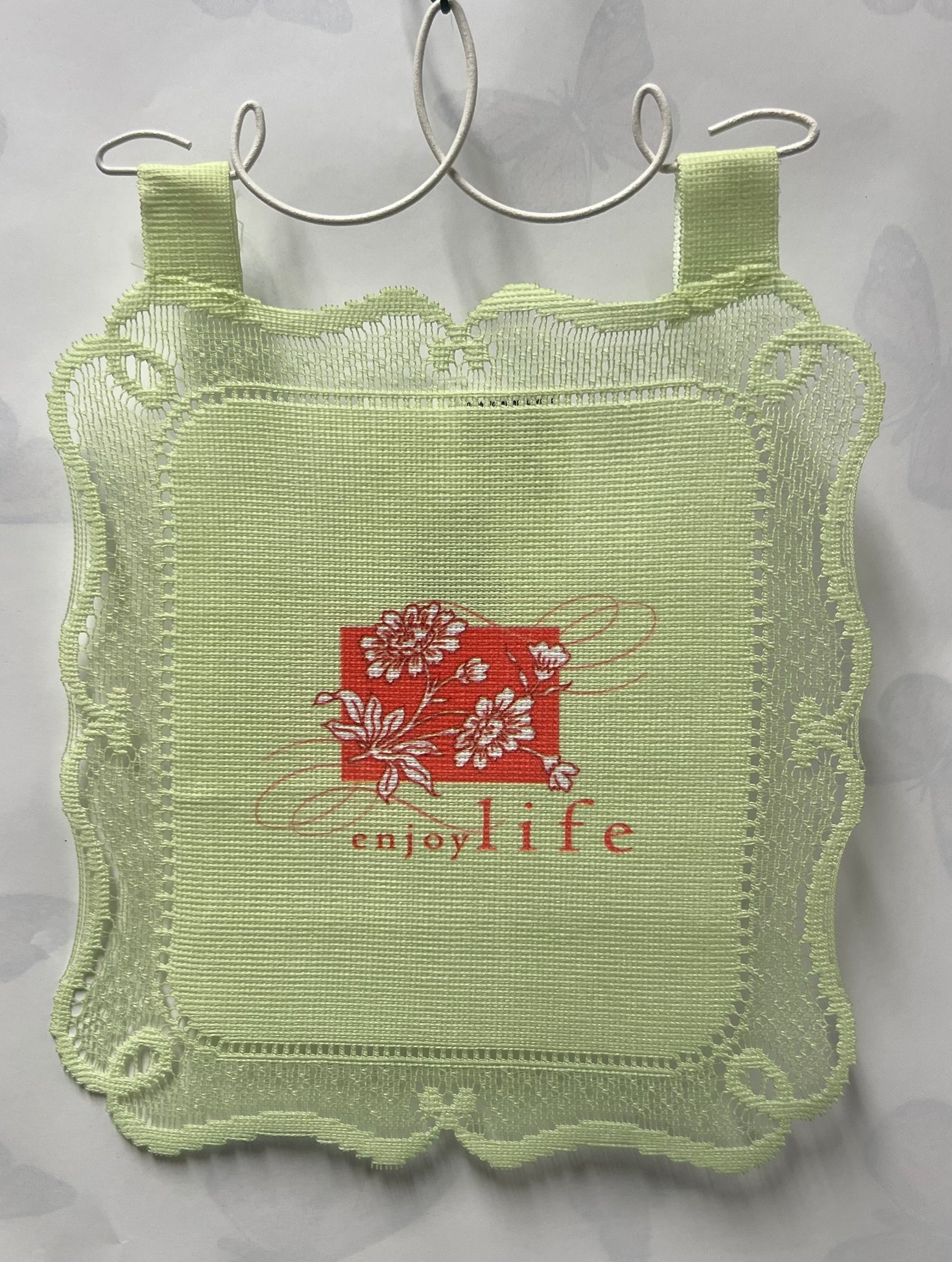 Enjoy Life -Small Lace Wall Hanging