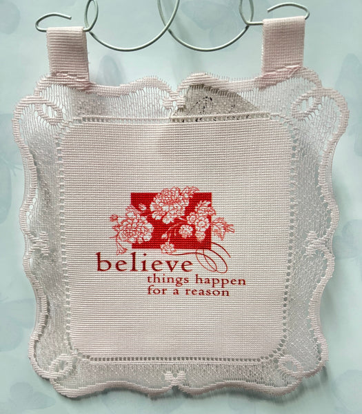 Believe -Small Lace Wall Hanging