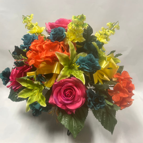 Artificial Stone Saddle -Yellow, Teal, Hot Pink, Orange and Lime Green