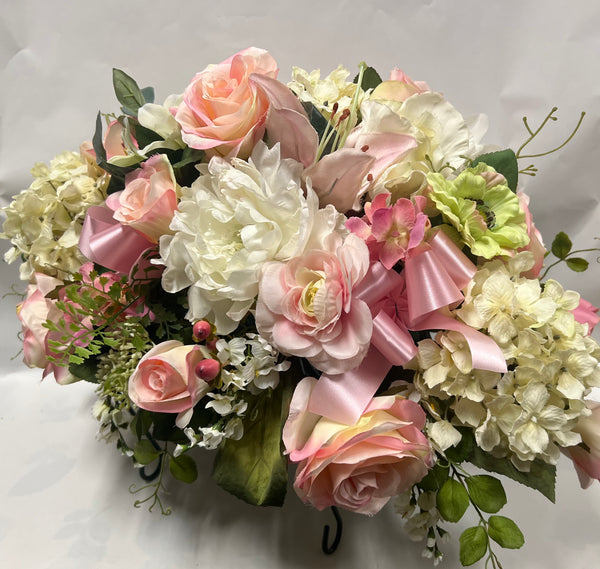 Artificial Stone Saddle - Peach/ Pink, Rose/Pink, Cream, Light Green and White