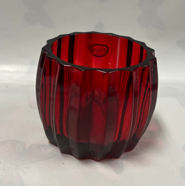 Red Glass Candle Holder