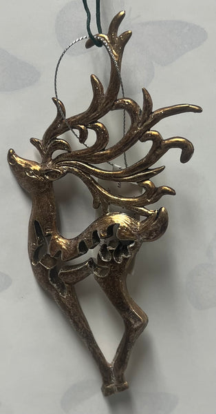 Bronze Carved Deer Tree Ornament