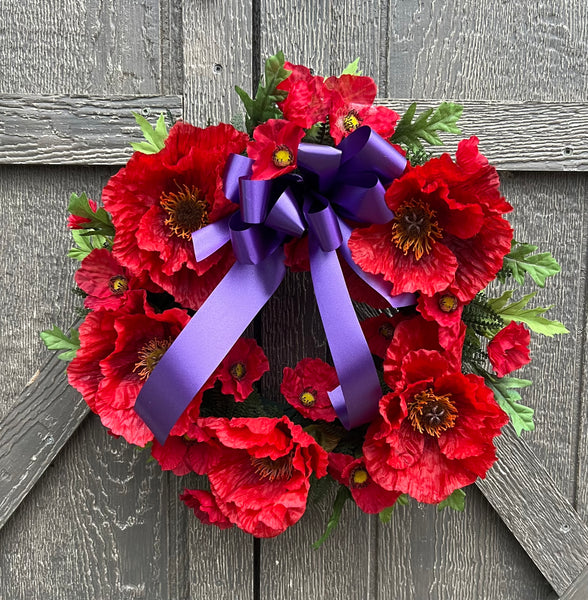 Artificial Poppy Wreath -Style 10
