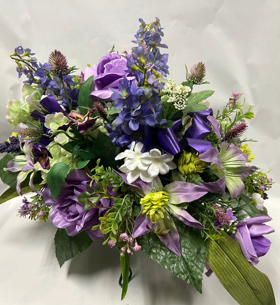 Artificial Stone Saddle -Mauve, Lime Green, Plum, Periwinkle and White