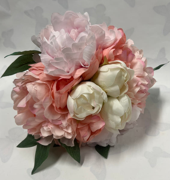 Peony Bouquet -Pink, Peach, Coral and Ivory