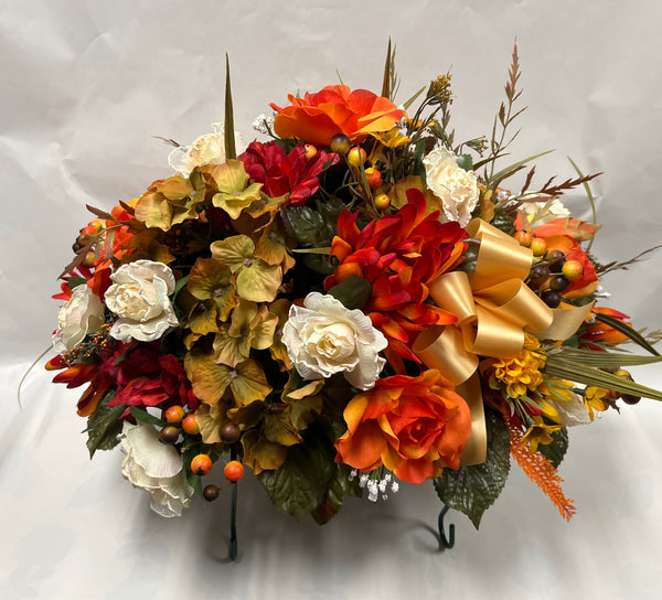Artificial Stone Saddle - Orange, Taupe, Cream and Yellow