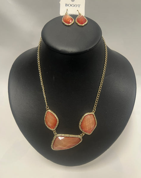 Necklace/ Earring Set -Coral