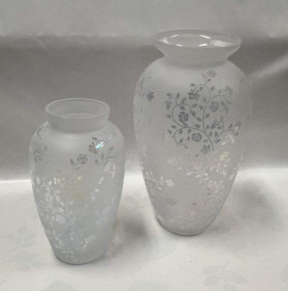 Frosted Iridescent- Glass Vase
