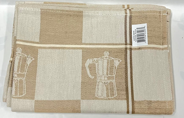 Kitchen Tea Towel -Coffee -Beige