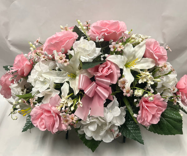 Artificial Stone Saddle - Light Pink and White