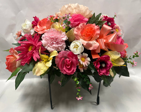 Artificial Stone Saddle -Hot Pink, Peach, White, Coral, Yellow and Soft Pink