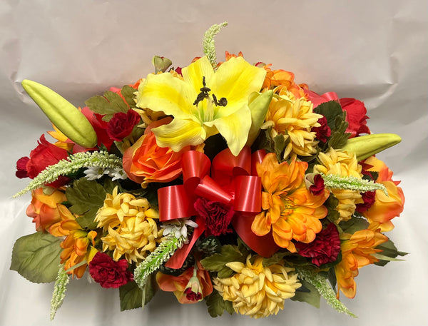 Artificial Stone Saddle- Orange, Red, Yellow and White