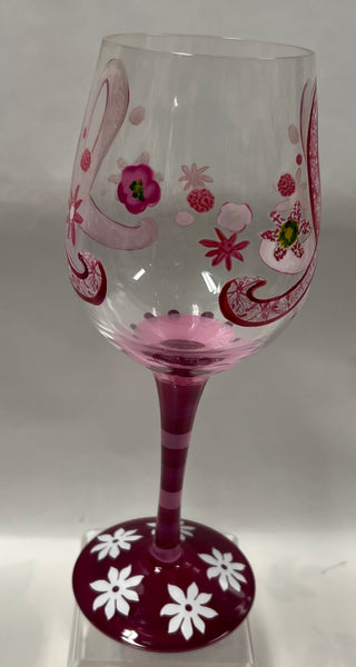 Pink Ribbon Wineglass