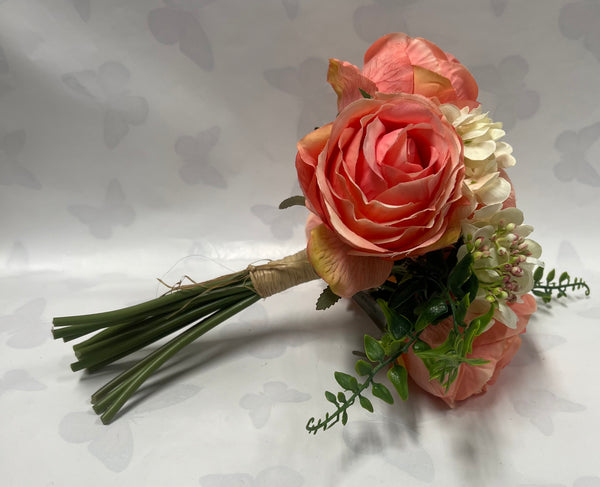 Rose and Hydrangea Bouquet -Coral