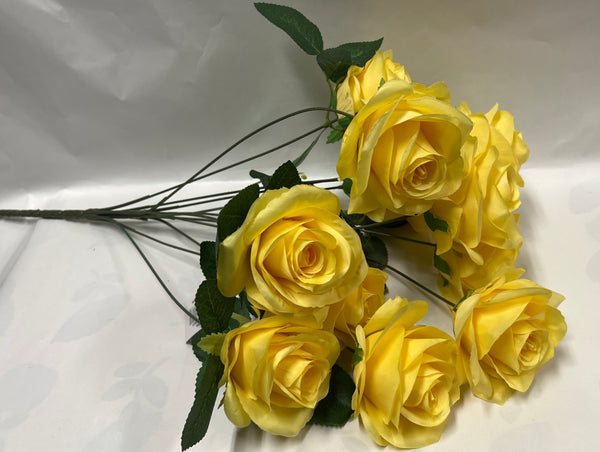Artificial Rose Bush -Yellow