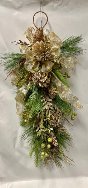 Christmas Swag -Champagne/ Lime Green
