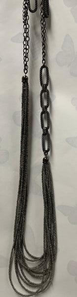 Bead and Chain Necklace/ Earring Set
