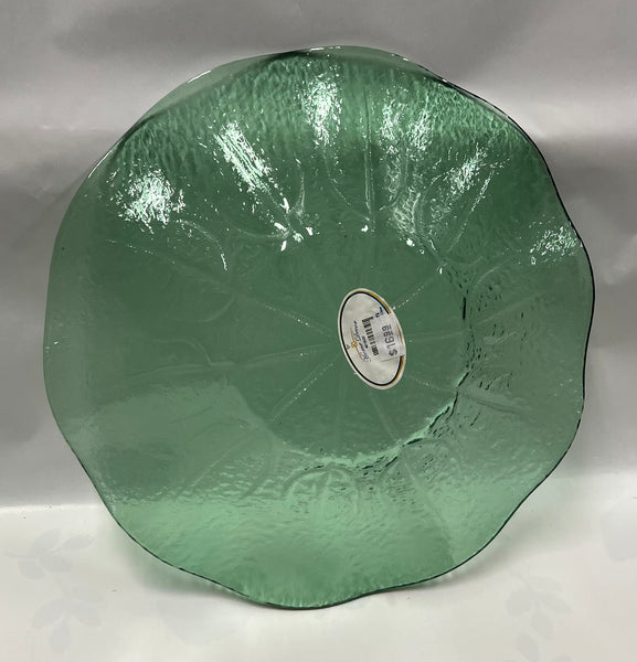 Green Glass Serving Bowl