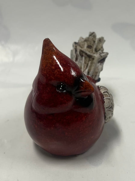 Small Cardinal Figurine -Wooden Look