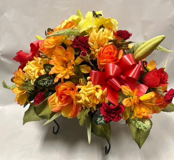 Artificial Stone Saddle- Orange, Red, Yellow and White