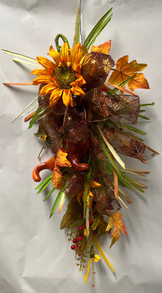 Sunflower / Gourd Swag -Maple Leaf Bow
