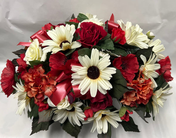 Artificial Stone Saddle -Red, Ivory and Rust