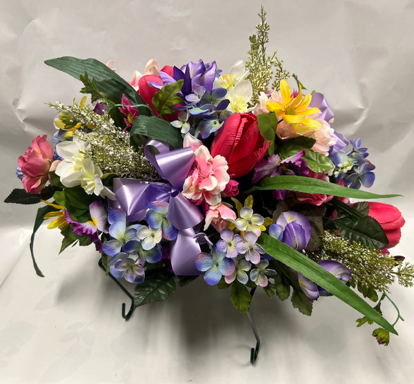 Artificial Stone Saddle- Mauve, Hot Pink, Periwinkle, Yellow, Peach and White