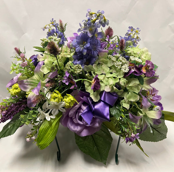 Artificial Stone Saddle -Mauve, Lime Green, Plum, Periwinkle and White