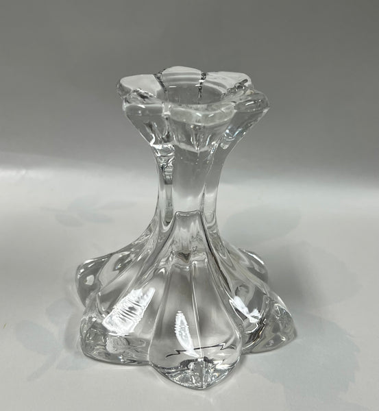 Glass Flower Taper Candle Holder
