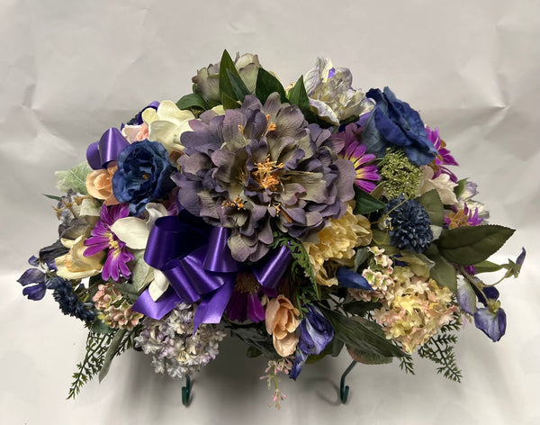 Artificial Stone Saddle -Navy, Dusty Blue, Peach, Purple and Cream