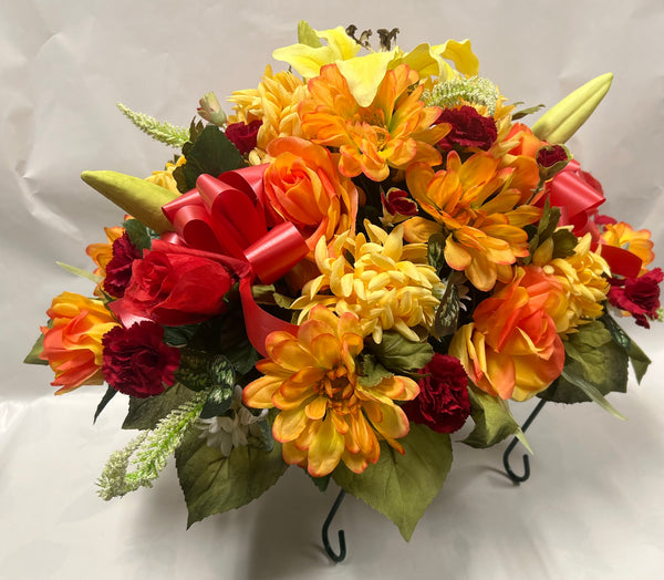 Artificial Stone Saddle- Orange, Red, Yellow and White