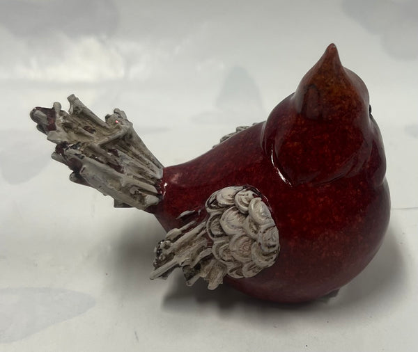 Small Cardinal Figurine -Wooden Look