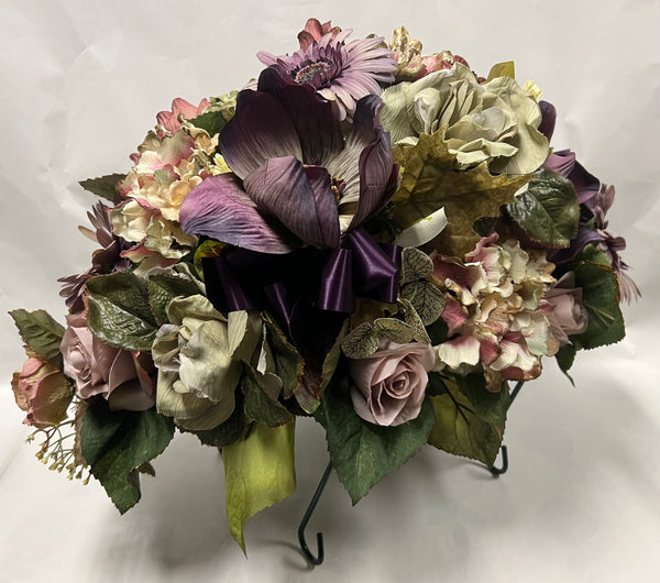 Artificial Stone Saddle- Mauve, Dusty Rose, Cream and Sage Green