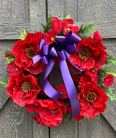 Artificial Poppy Wreath -Style 10