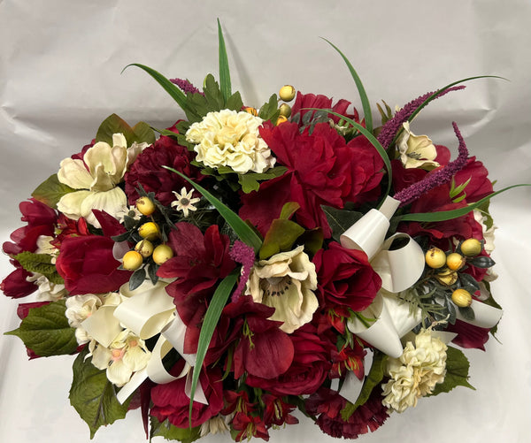Artificial Stone Saddle - Burgundy and Ivory