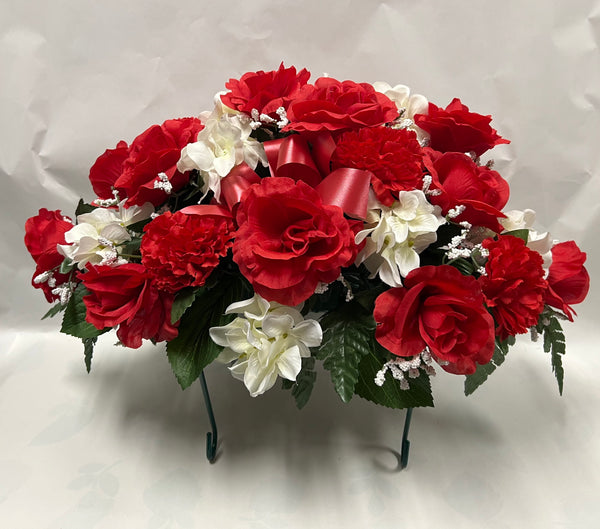 Artificial Stone Saddle -Red and Ivory